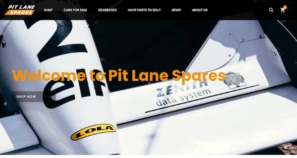 Pitlane Spares website screenshot