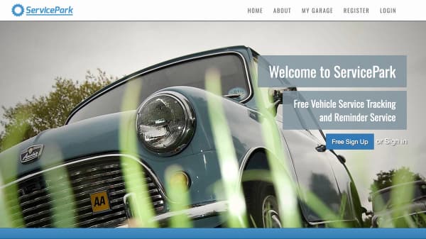Servicepark website screenshot